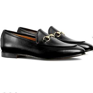 Gucci Jordann Horsebit Loafer Size 40, Black Leather